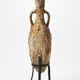 Genuine Roman amphora from marine excavation with its forged iron base.