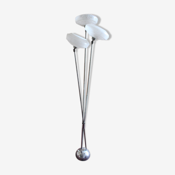 Art-deco floor lamp, chrome and molded glass, stream line