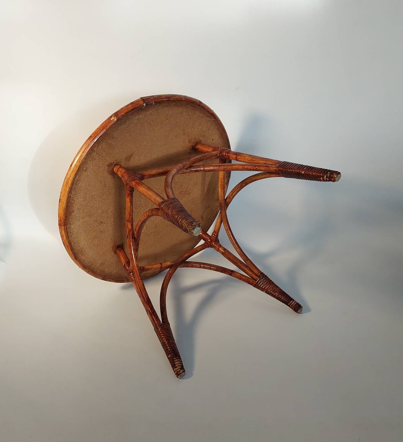 Rattan coffee table circa 1955