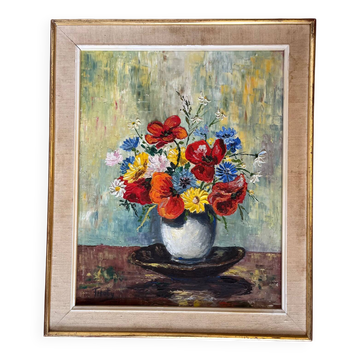 Painting, oil on canvas - "Bouquet of flowers"