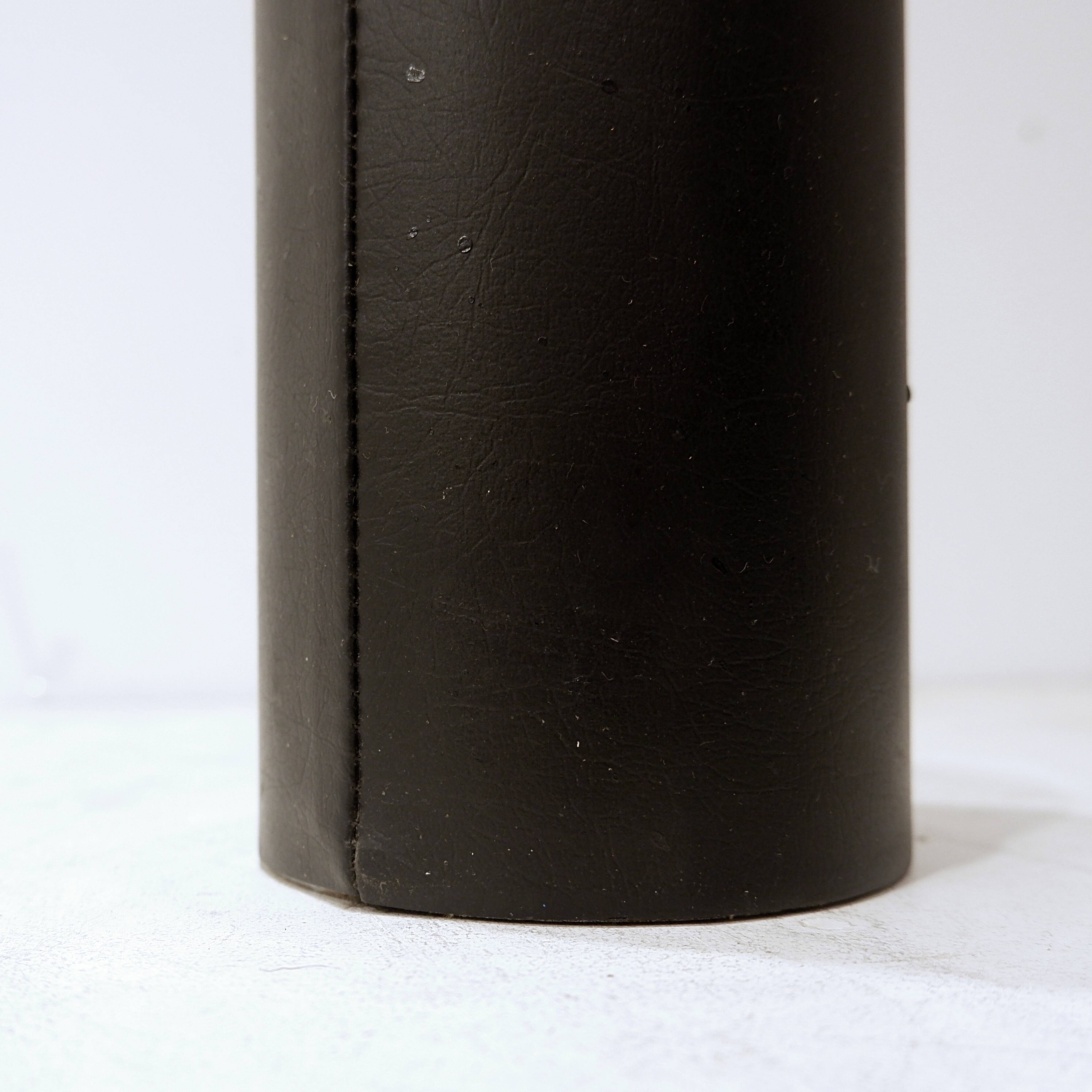 Steel and faux leather Cylinder Umbrella Stand - 1970s