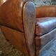 Fauteuil club français vintage en cuir, années 1940–1950 – fauteuil en cuir pleine fleur cognac