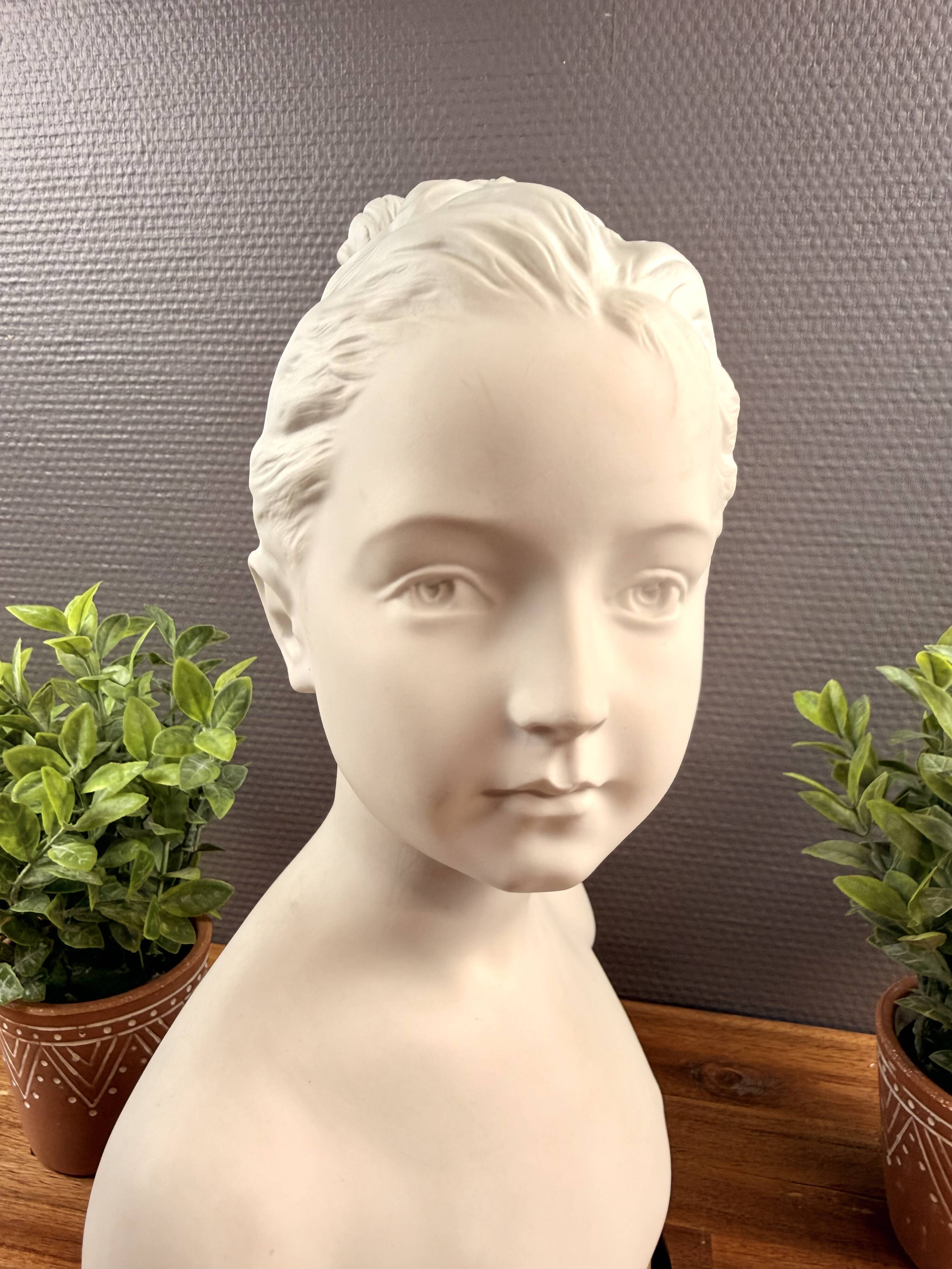 Biscuit bust of Limoges – young woman