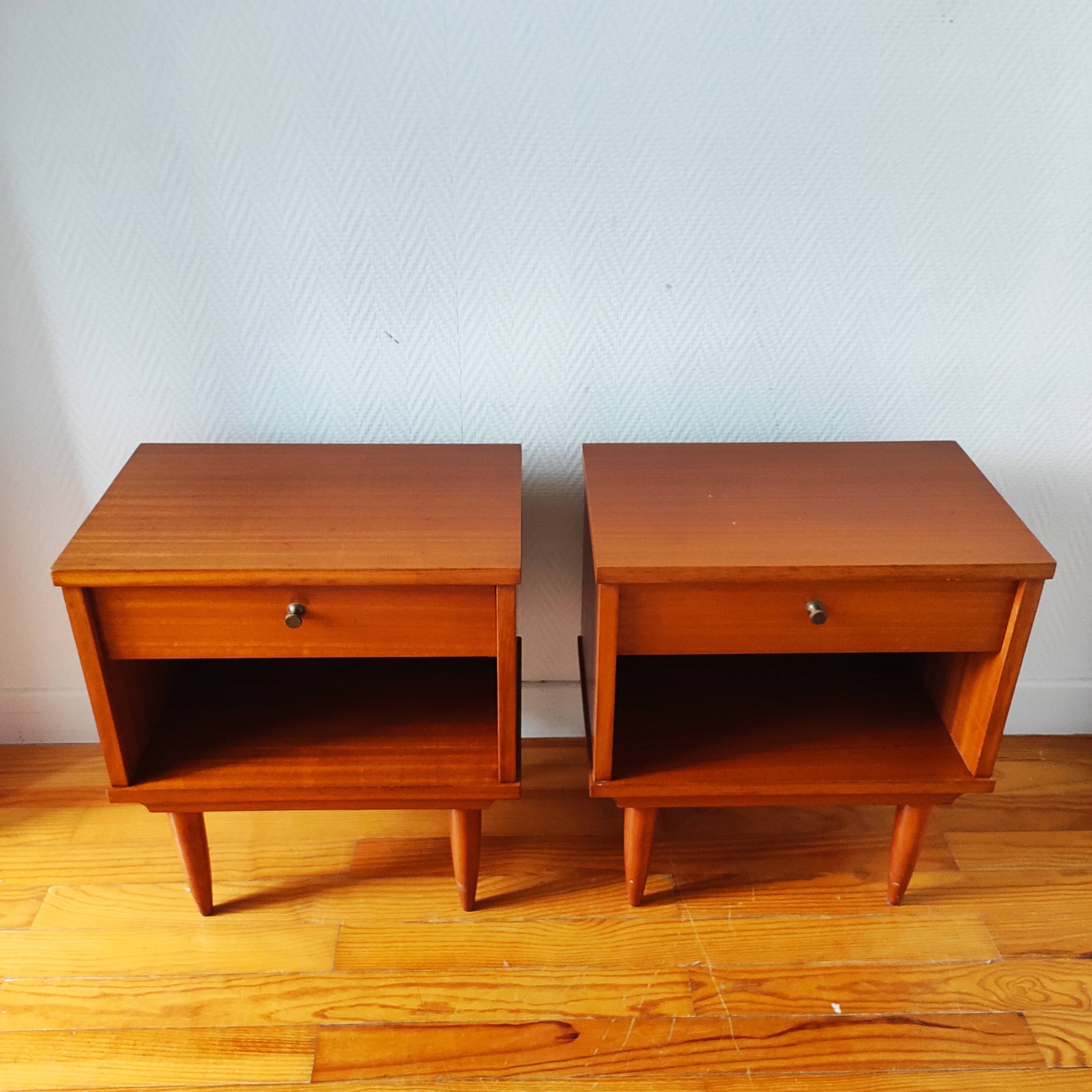 Pair of Vintage 1960s Scandinavian Bedside Tables