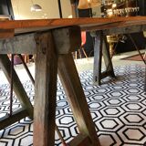 Farm table on trestles