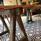 Table de ferme sur tréteaux