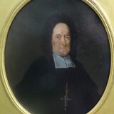 Portrait of a man prelate from the louis xiv period oil on tin end xviith century
