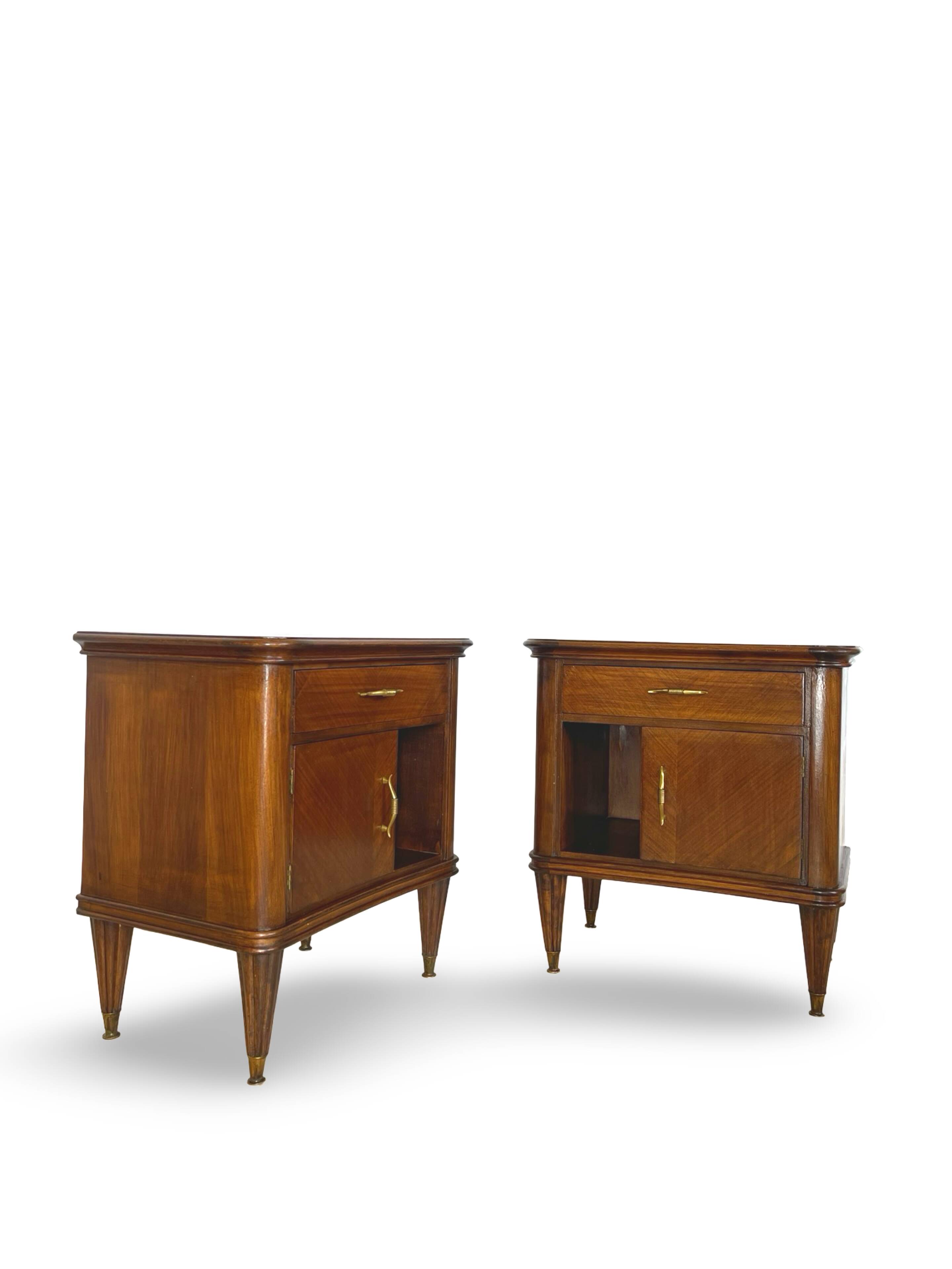 Pair of Italian bedside tables from the mid-20th century.