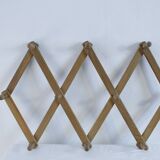 Vintage pine accordion coat rack