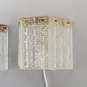 Orrefors Appliques / lanternes murales  Verre et laiton. Suède 1960