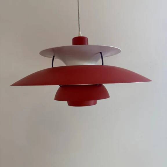 Ph5 red lamp, Poul Henningsen for Louis Poulsen, Denmark 1960