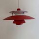 Ph5 red lamp, Poul Henningsen for Louis Poulsen, Denmark 1960