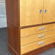 Brown storage unit – Ikea Effektiv – Storage – Two-tone wooden desk cabinet