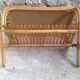 Side table in rattan and wicker curved vintage years 60/70