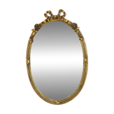 French Oval Mirror with Bow Roses Louis XVI Gold 45cm