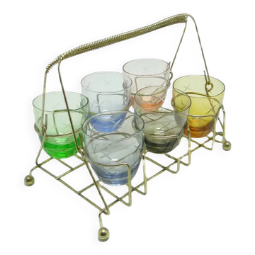 Glass cabaret set, mid-century modern, Belgium, 1960s.
