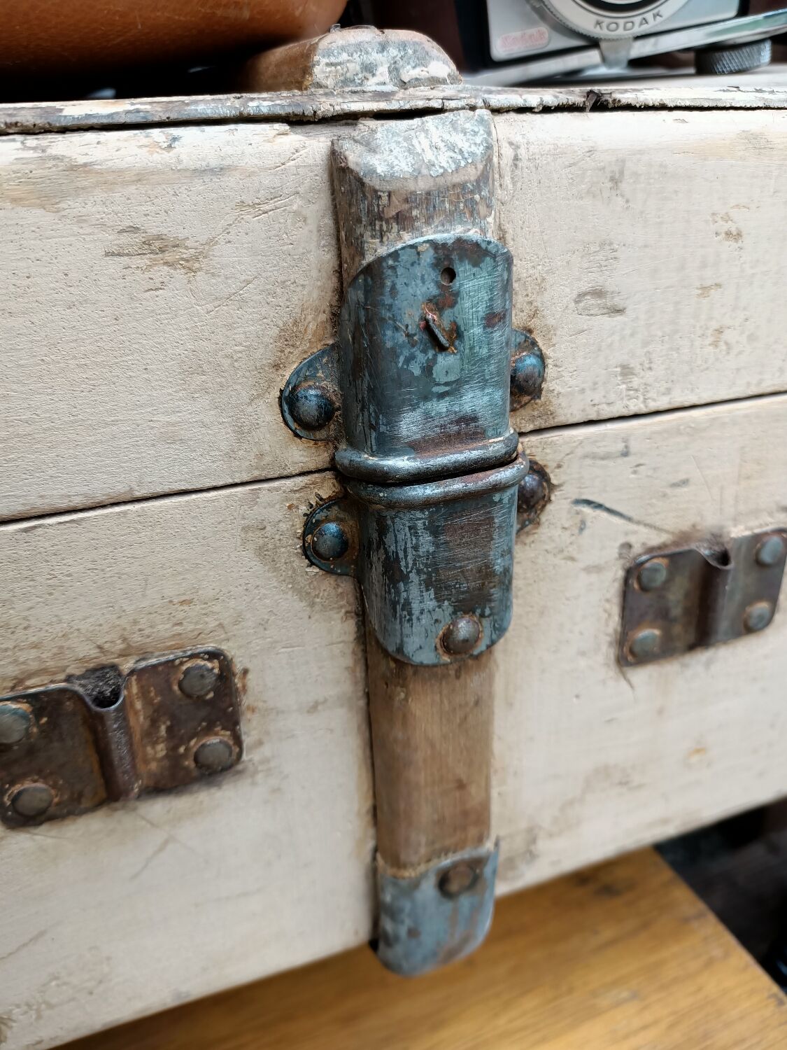 Old wooden suitcase
