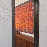 Brutalist wrought iron mirror from the 50s