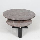 Sculptural coffee table in granite and wood, Italy 1980s.