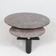 Sculptural coffee table in granite and wood, Italy 1980s.