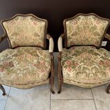 Pair of convertible armchairs, Lous XV style bergères