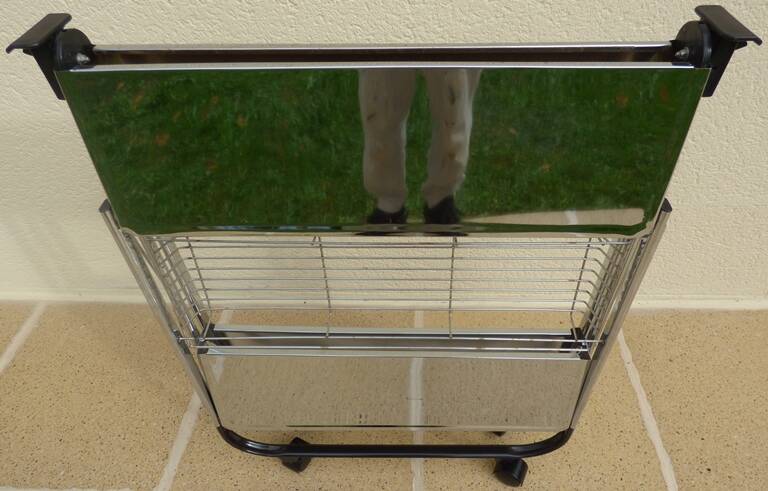 Vintage 50s Textane style rolling and folding trolley on its large