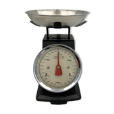 Vintage kitchen scale, black metal and stainless steel
