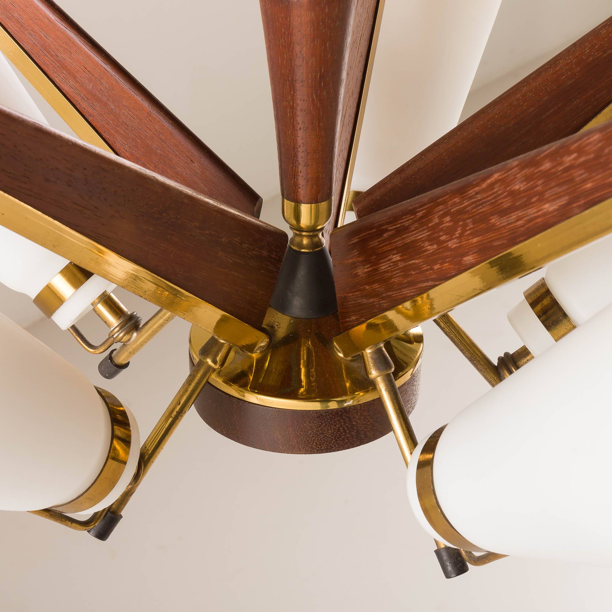 Italian mid century chandelier atr. to Stilux Milano, 1950s