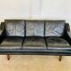 Vintage Danish Mid-Century Georg Thams 3-Seater Sofa in Black Leather, 1960