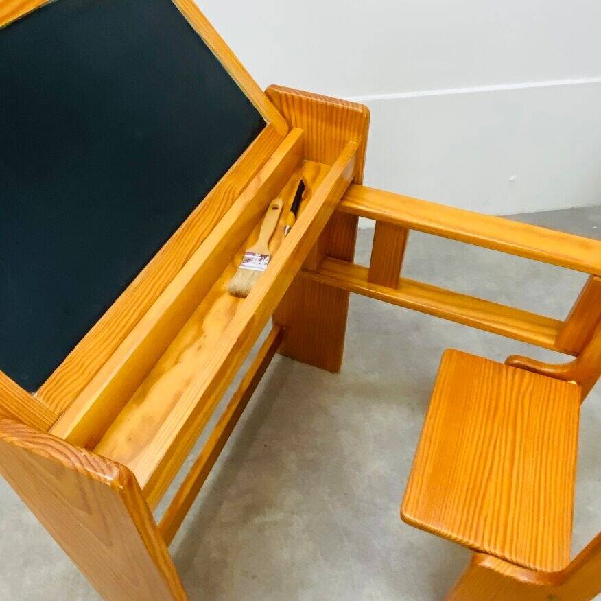 Folding pine children's desk by Trama, desk