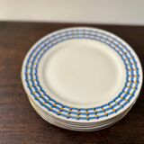 set of 5 geometric Limoges porcelain plates