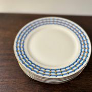 ensemble de 5 assiettes géométriques porcelaine de limoges