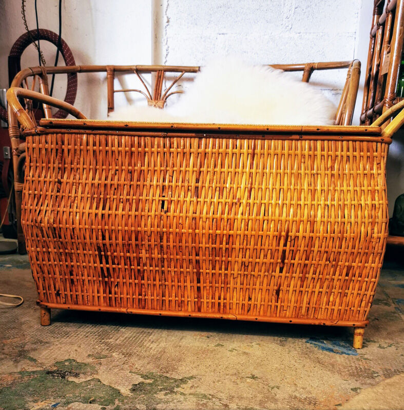 Rattan bench chest