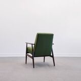 1960 Henryk Lis Mid Century Armchair in Green Velvet