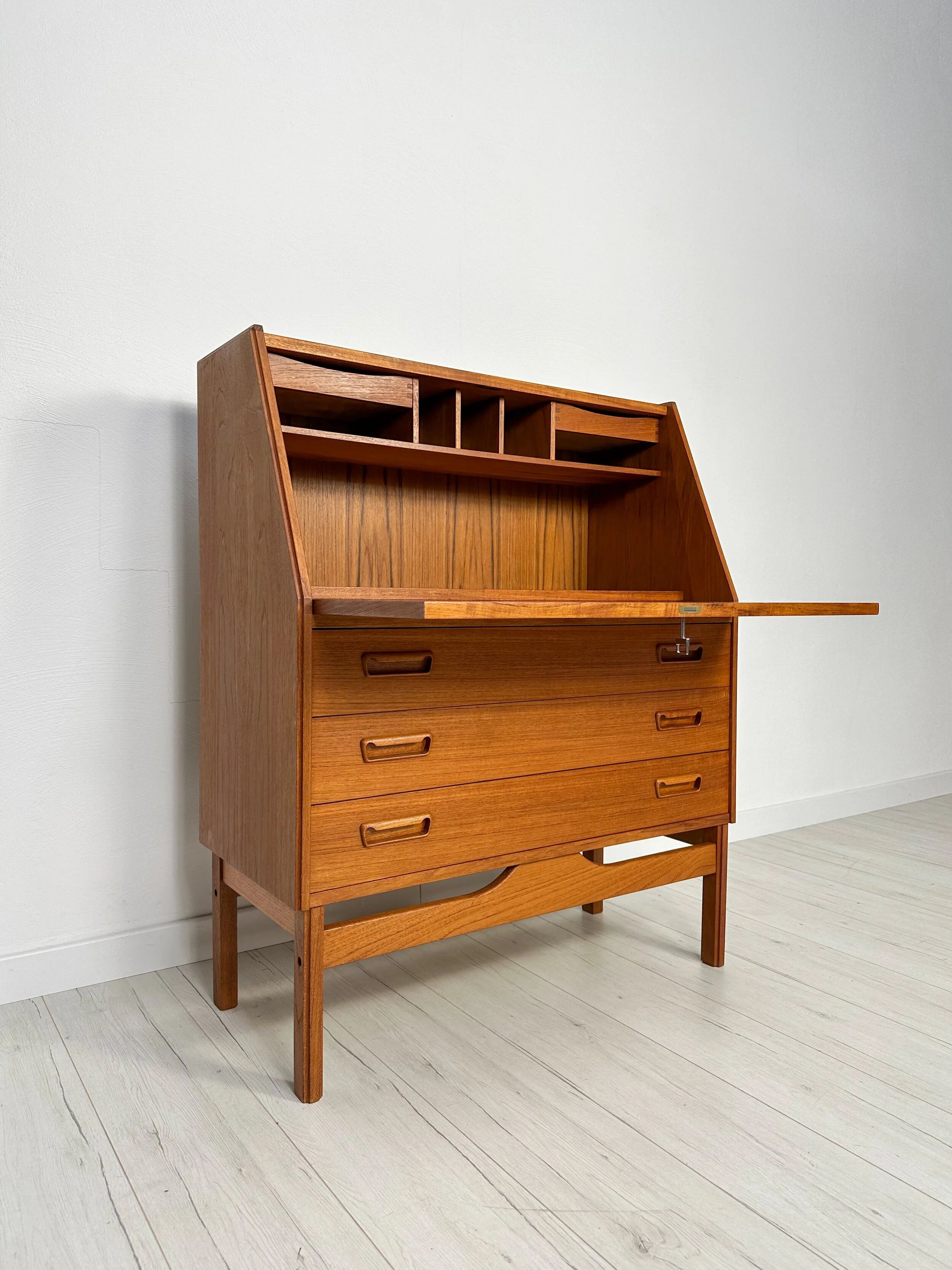 1960s Vintage Danish Teak Secretary by Dyrlund
