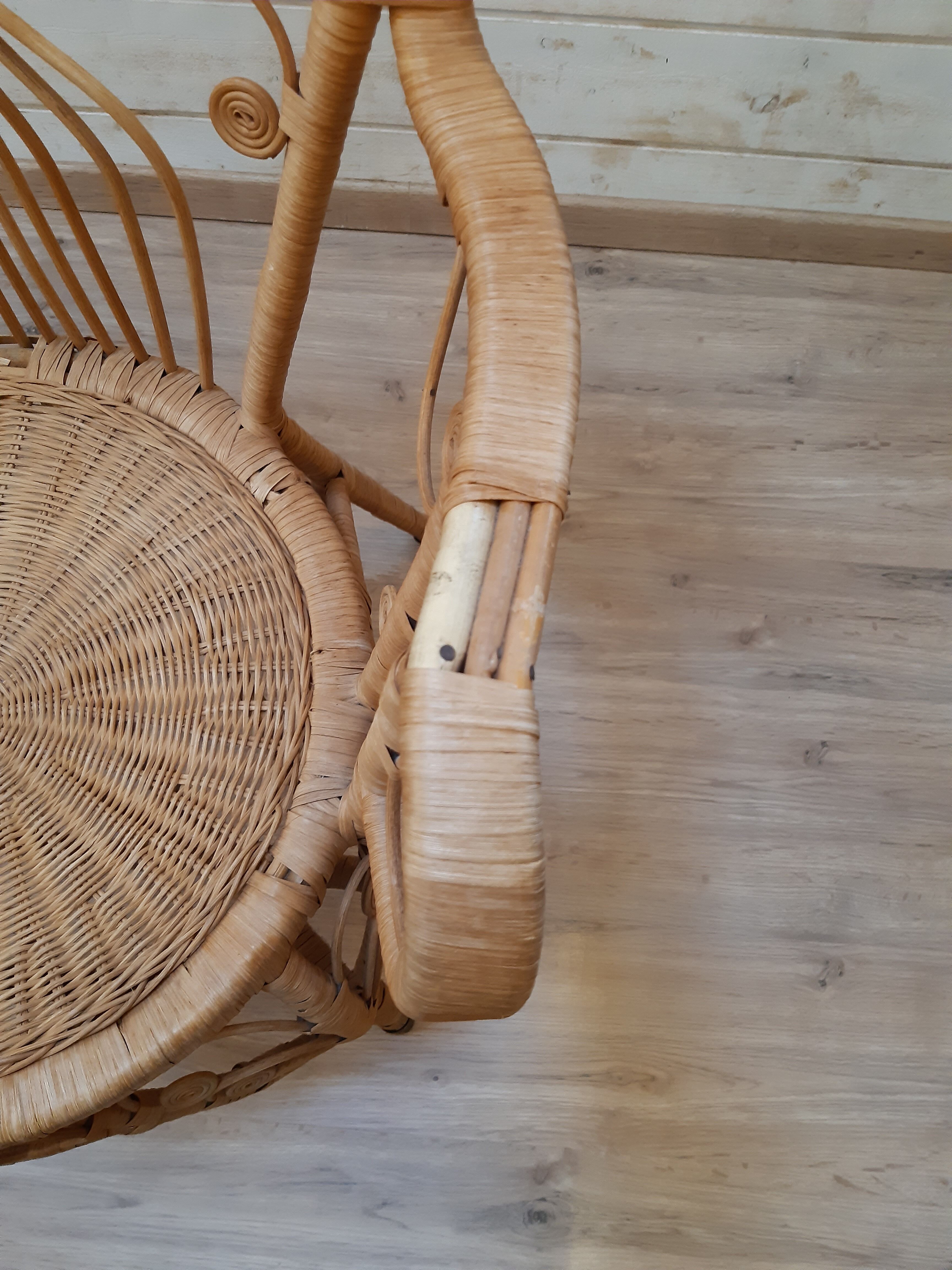 Peacock chair in rattan from the 60s