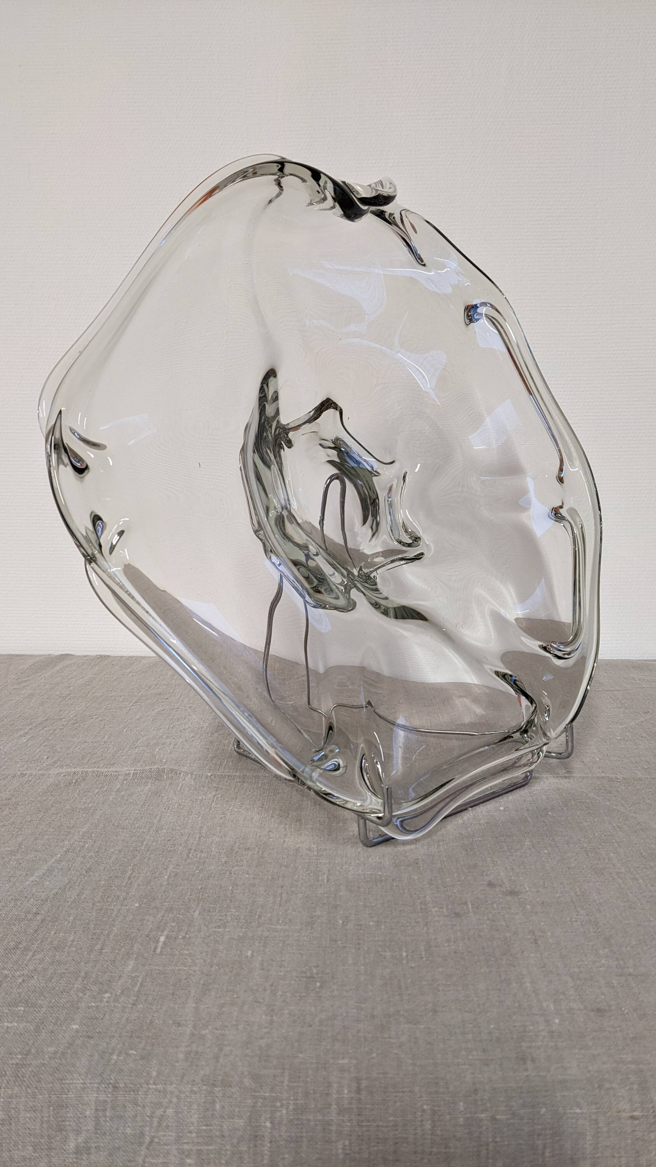 XL Murano glass fruit bowl or pocket emptier, Italy circa 1970