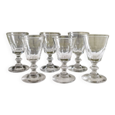 6 antique aperitif wine glasses in crystal "Caton" Saint Louis