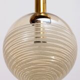 Glashütte Limburg hanging lamp amber glass, 1960s