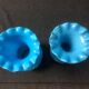 Antique French Opaline Glass Vases: Art Nouveau Floral Pair