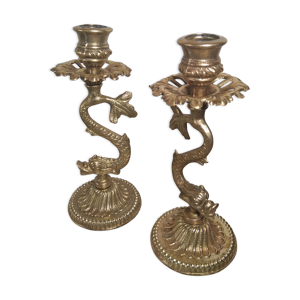paire de bougeoirs en