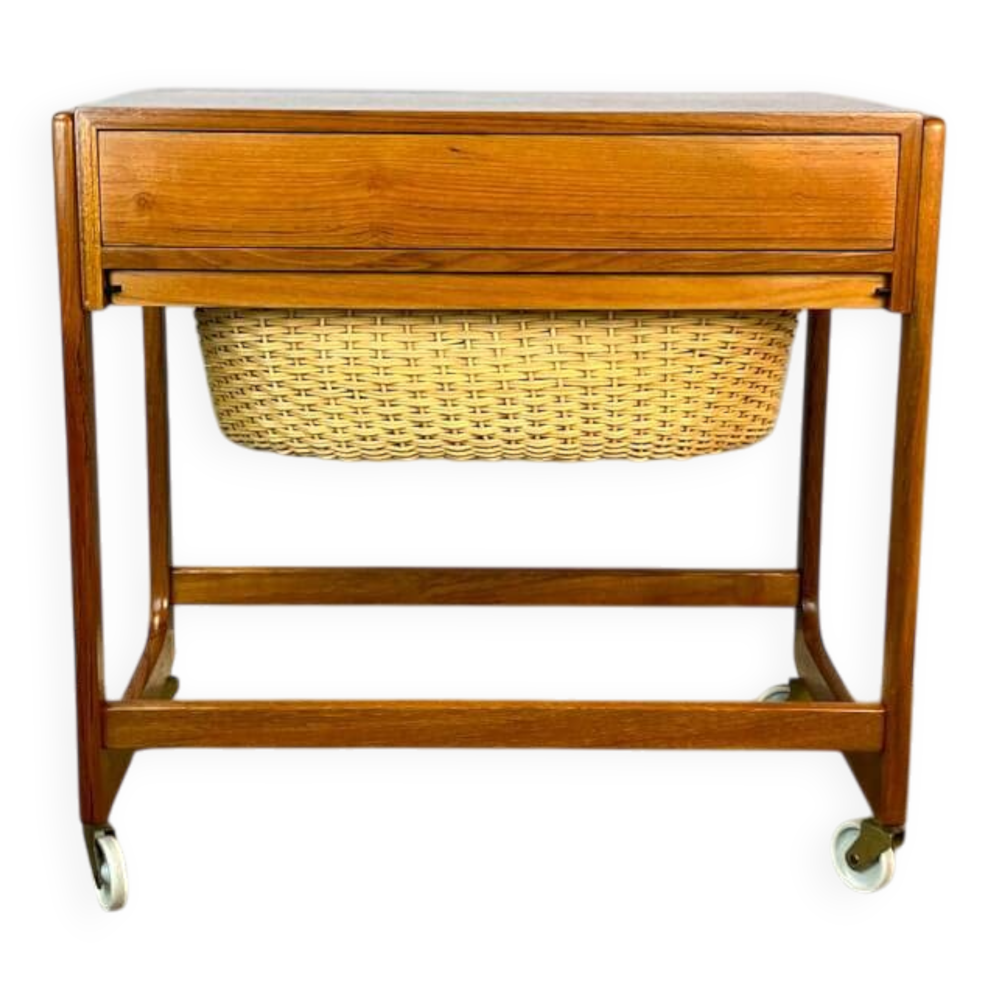 Rollable sewing box by BR Gelsted Denmark, teak, vintage from the 60s