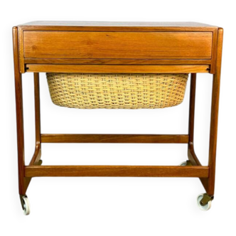 Rollable sewing box by BR Gelsted Denmark, teak, vintage from the 60s