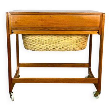 Rollable sewing box by BR Gelsted Denmark, teak, vintage from the 60s