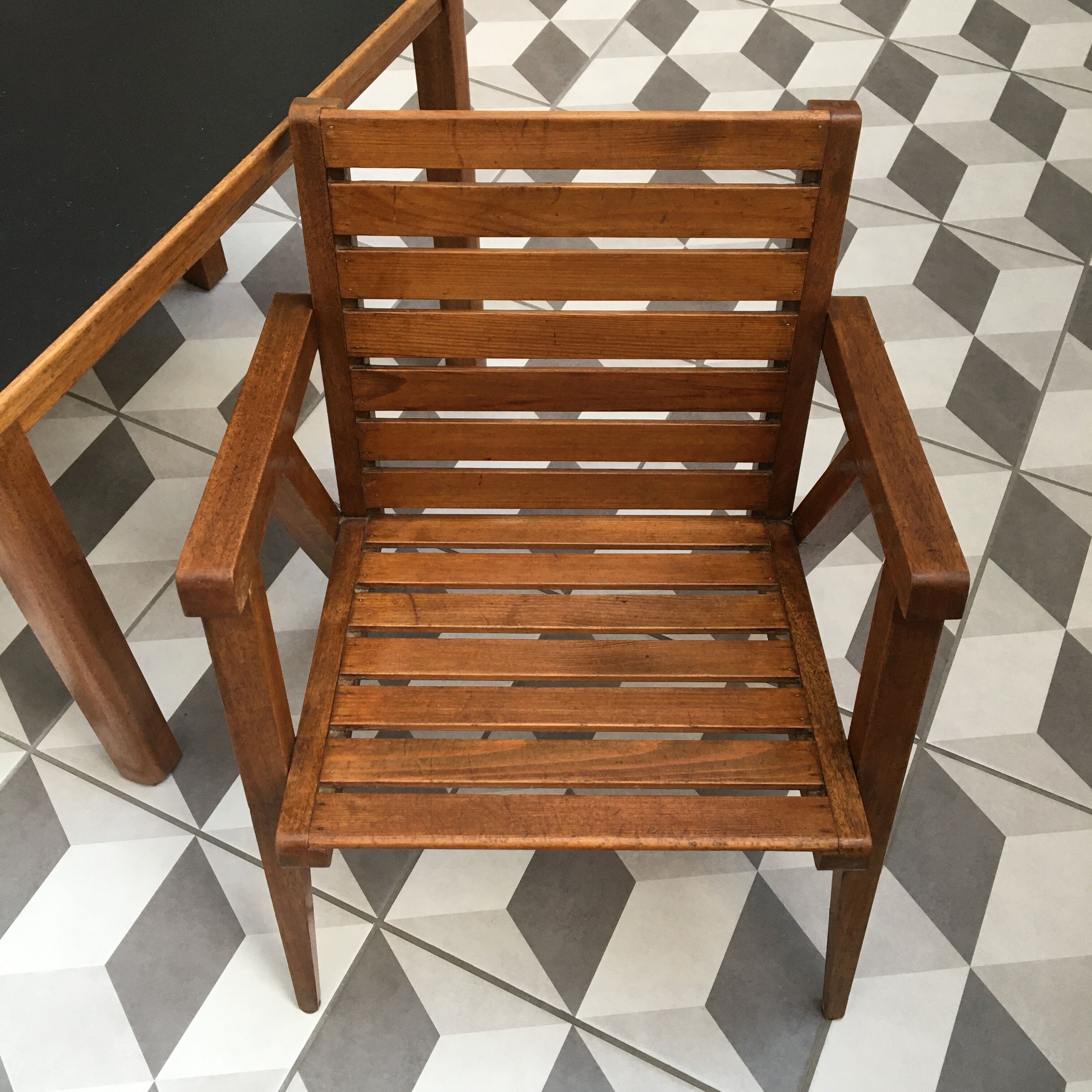 Set of folding desk and children's chair