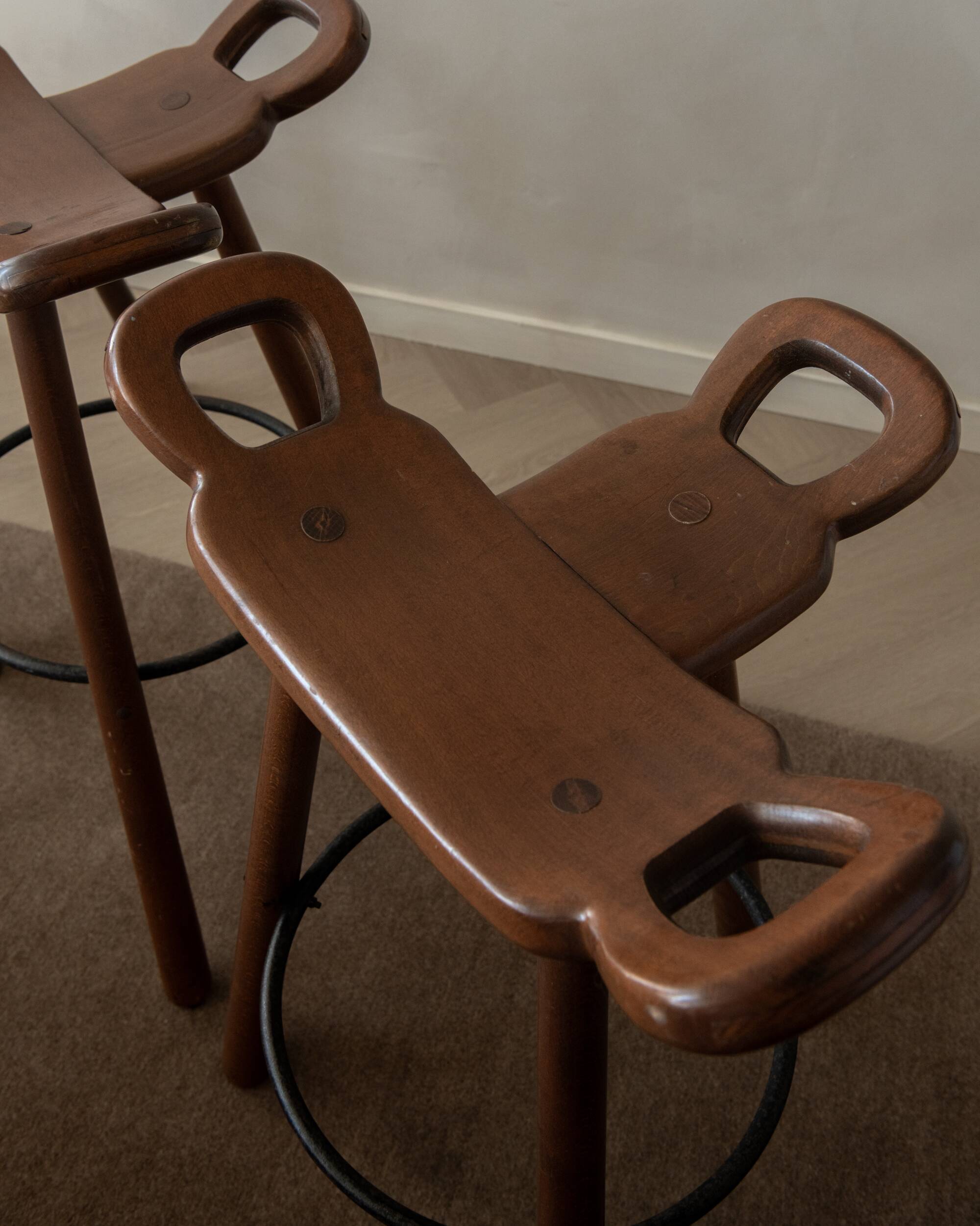 Vintage Spanish Brutalist Marbella Bar Stools by Confonorm, 1970s, Set of 3