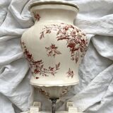 Antique wall fountain in ironstone, "Spring" Gien earthenware, late 19th century