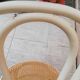 Lot trois Chaises bistrot écru cannage naturel Vintage