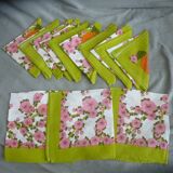 Nappe Bassetti et ses 12 serviettes de table années 70