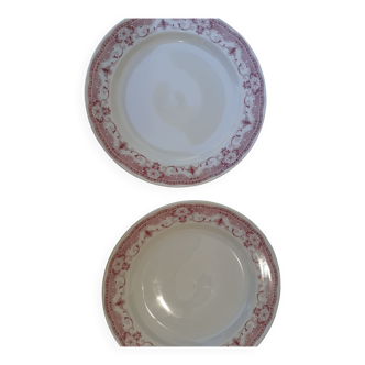 2 assiette porcelaine plate shonwald